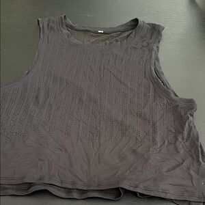 lululemon athletica Black Perforated Cropped Tank